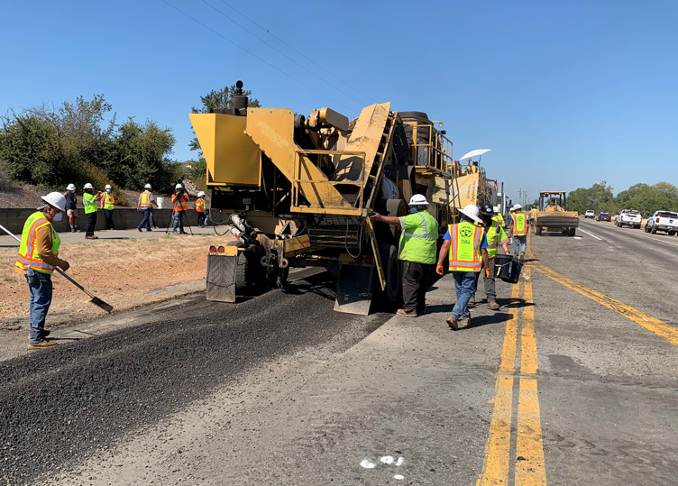 road being paved